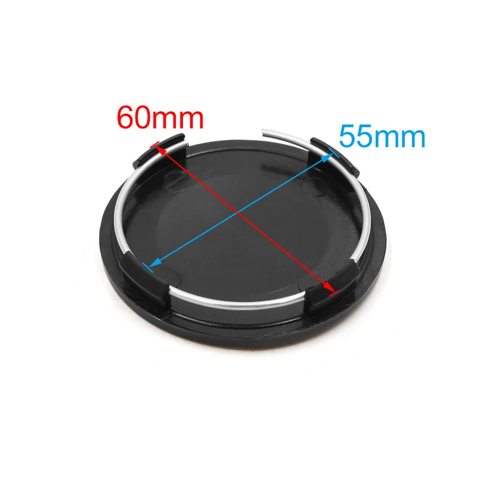Tapacubos central de rueda de neumático de coche 4 asas de 63 mm de diámetro con calcomanía de insignia tono plateado Foto 3 de 4