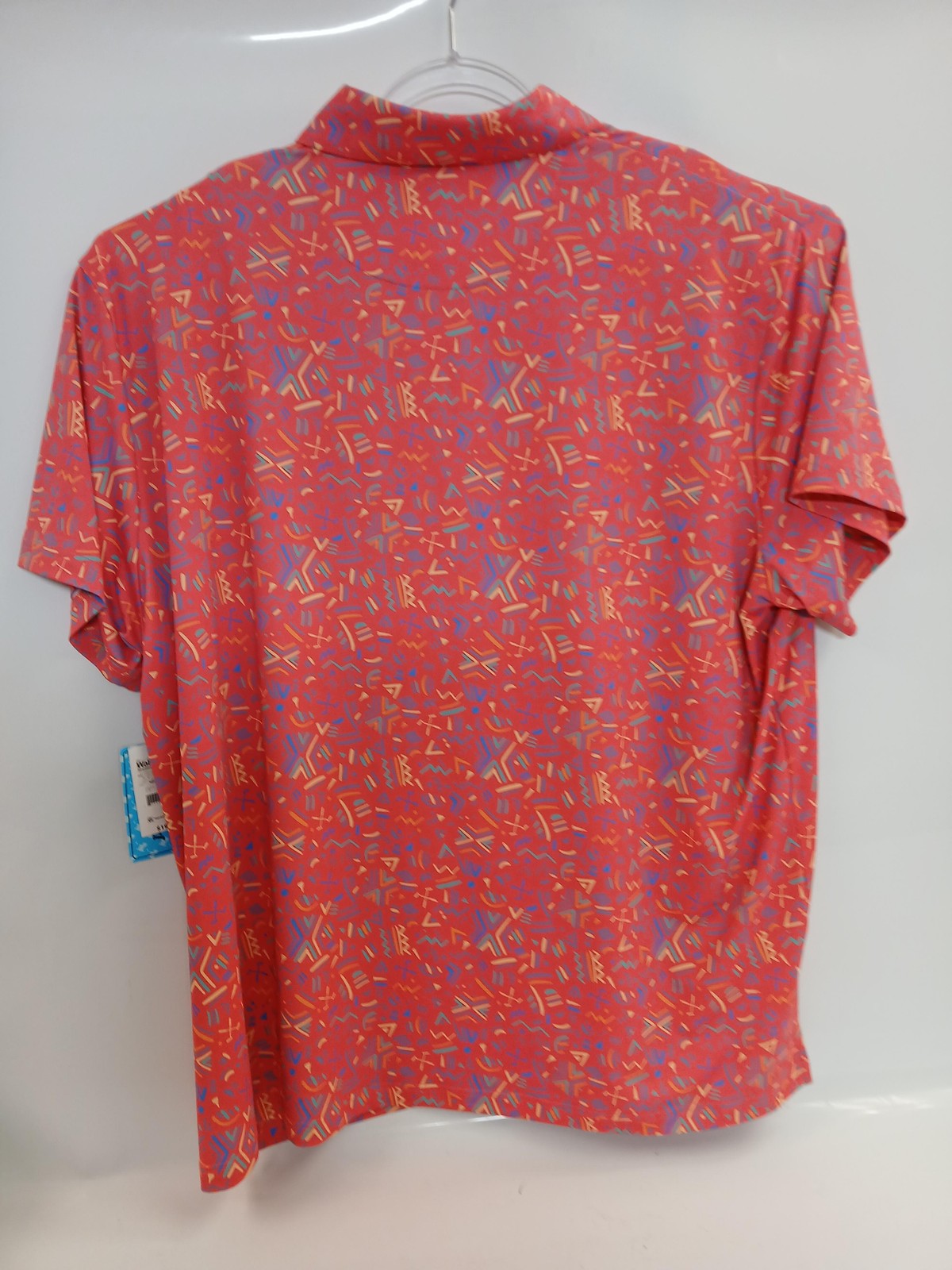 Birdie Bound Polo Shirt Mens 3XL Red Multicolor Geometric Golf Stretch Easy Care