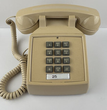 Beige Cortelco Telephone 250044-MBA-20M Push Button Vtg Landline Phone - Working