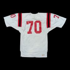 Vintage Russell Athletic Football Jersey WPL 7232 White Red Black Size L
