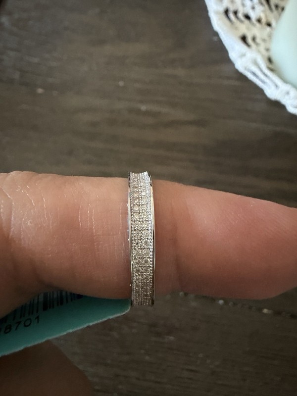 925 Sterling Silver Eternity Band Ring With Moissanite Stones Size 8 0.50 CTW
