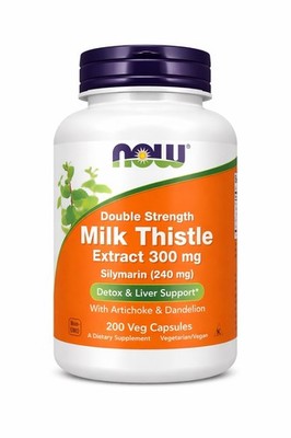 NOW Milk Thistle Extract 300mg Liver Detox Support Silymarin 200 Veg Caps