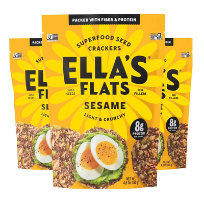 ELLA S FLATS  Sesame All Seed Savory Crisps   All Natural, Gluten Free, Good Sou