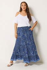 Yours Curve Plus Size Womens Paisley Skirt
