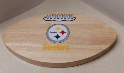Pittsburgh Steelers Vintage Collector's Wooden Cutting Board Football Shaped 