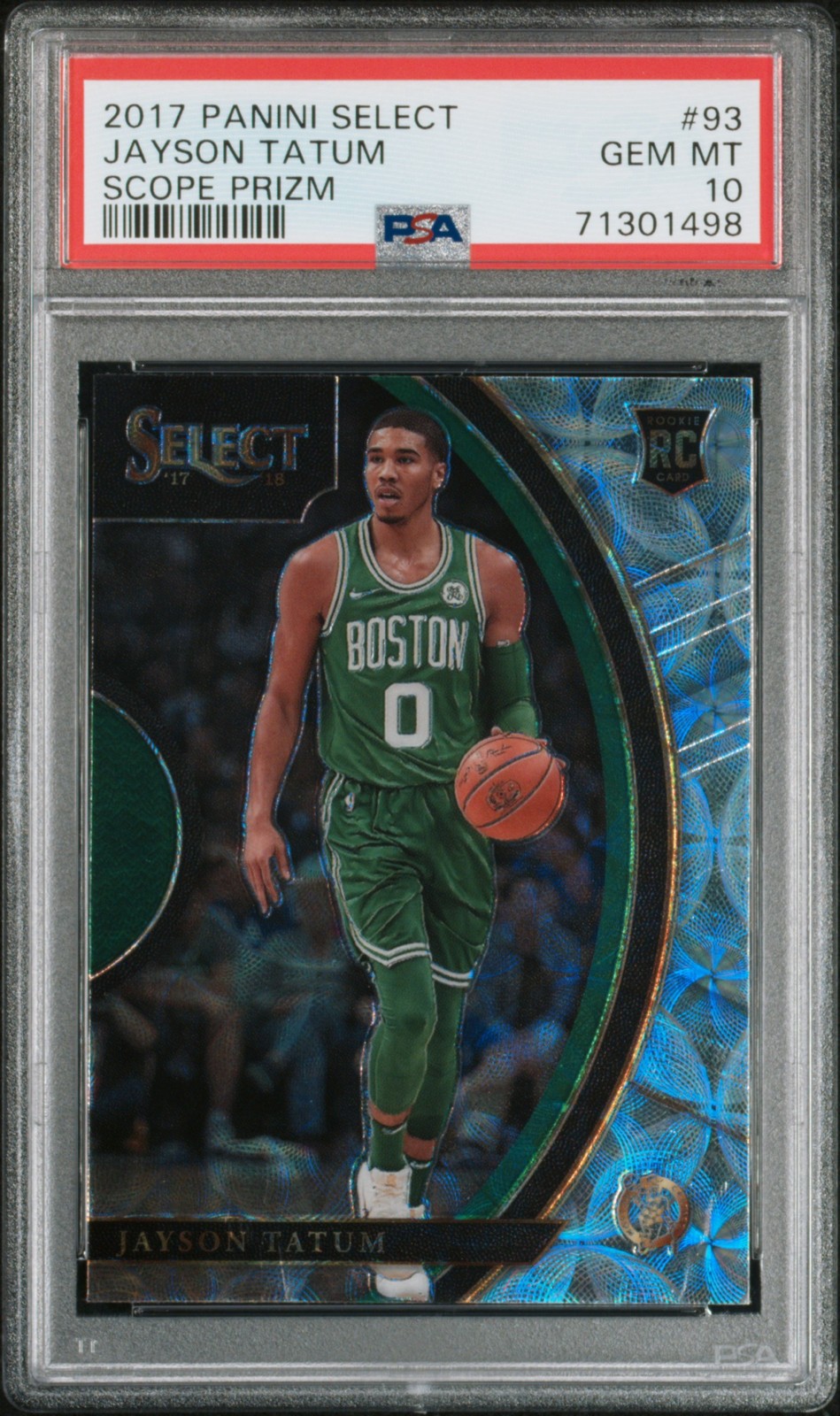 2017 PANINI SELECT SCOPE PRIZM #93 JAYSON TATUM ROOKIE RC PSA 10