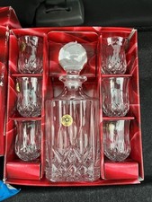 Set Whisky Caraffa Bottiglia 6 bicchieri In cristallo molato RCR