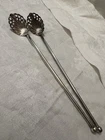 14.4g Sterling Silver 2 Pierced G H French Lemonade/Ice Tea Sipper Straws RARE