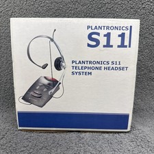 Plantronics S11 Black/Gray Telephone Headband Headset Used