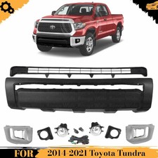 Front Bumper Cover Fog Light Assembly Kit For 2014-2021 Toyota Tundra Pickup