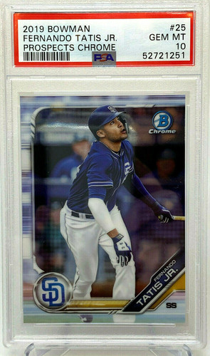 2019 Bowman #25 Fernando Tatis Jr. Prospects Chrome Rookie Card - PSA 10