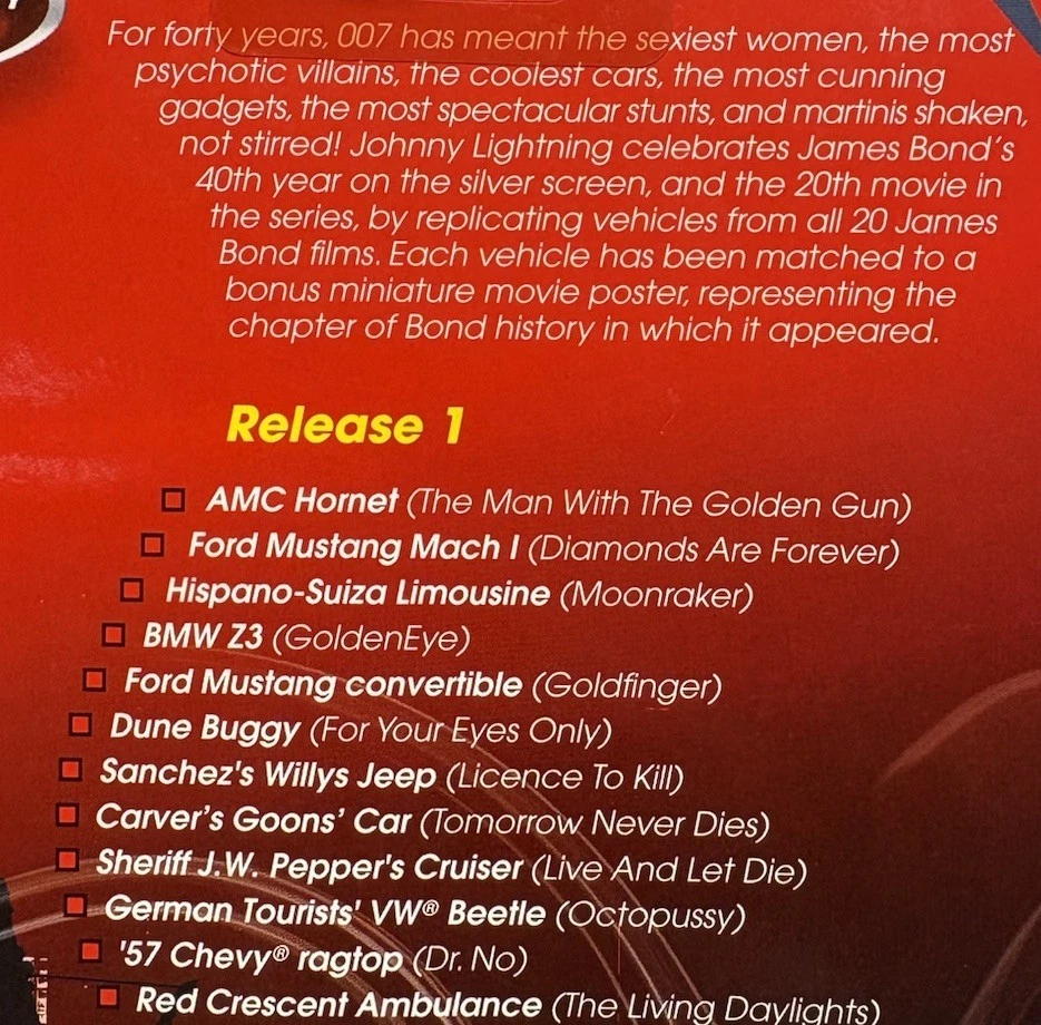 Johnny Lightning James Bond 007 40th Anniversary Goldfinger Mustang кабриолет - Изображение 2 из 2