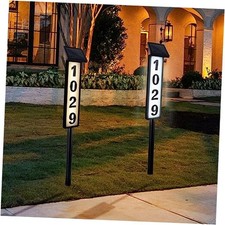 Solar Address Sign,Solar House Numbers for Outside, Lighted Address Plaque