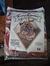 VTG Chatham Cotton Classics Jacquard Throw Blanket Fall Spender Flower Grape NOS