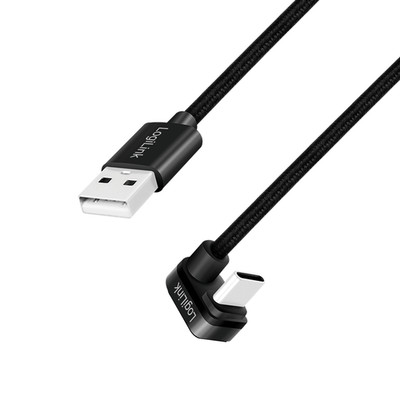 3m USB C Kabel Ladekabel Datenkabel gewinkelt Winkel Type-C schwarz
