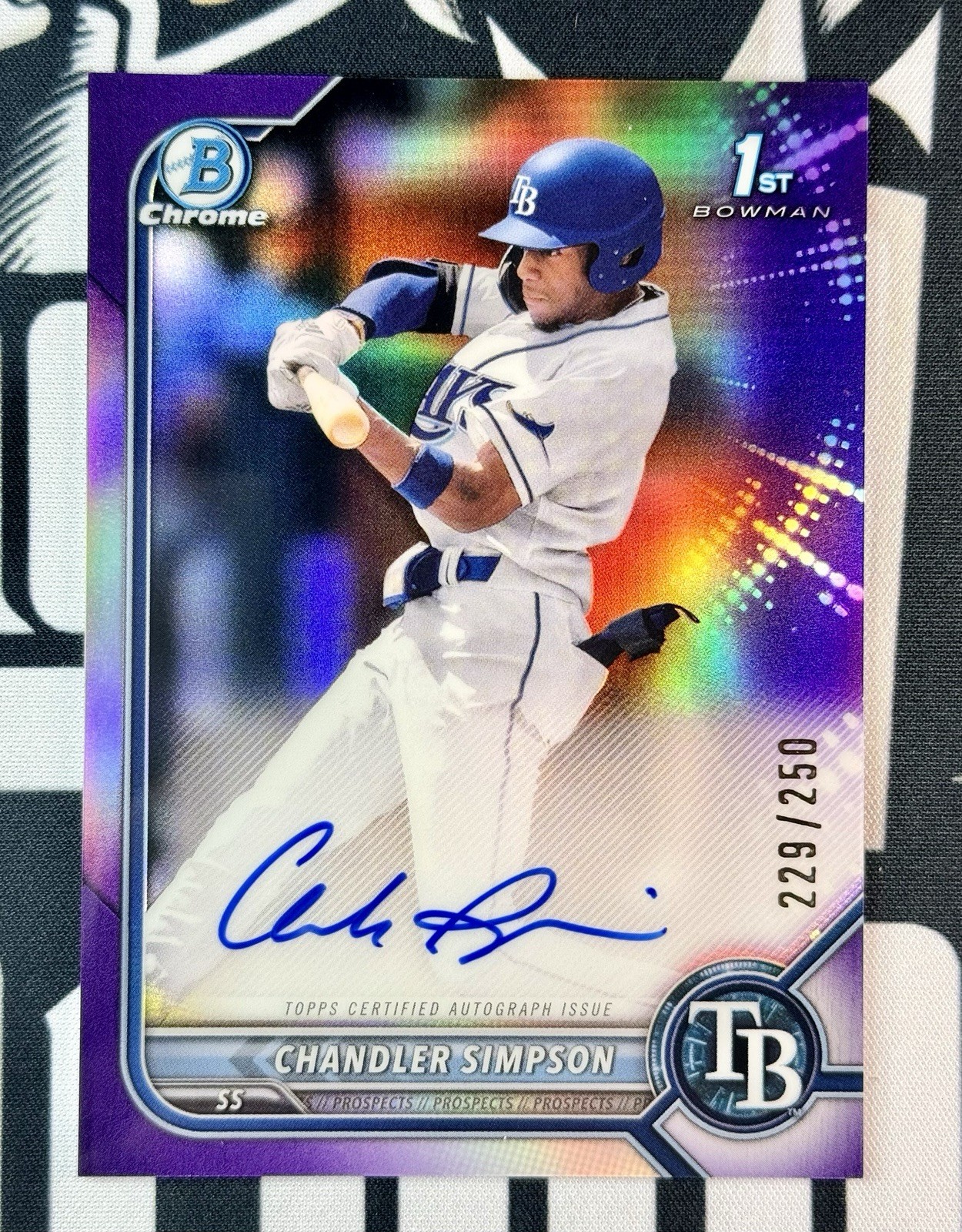 2022 Bowman Draft -Chrome Draft Pick Auto Purple Chandler Simpson #CDA-CSN #/250