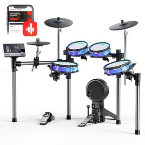 Donner BackBeat Electric Drum Kit with Touchscreen Customize Drum Pad RGB Colors