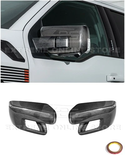 For 21-Up Ford F-150 | Factory Style CARBON FIBER Tape On Side Mirror Cap Covers