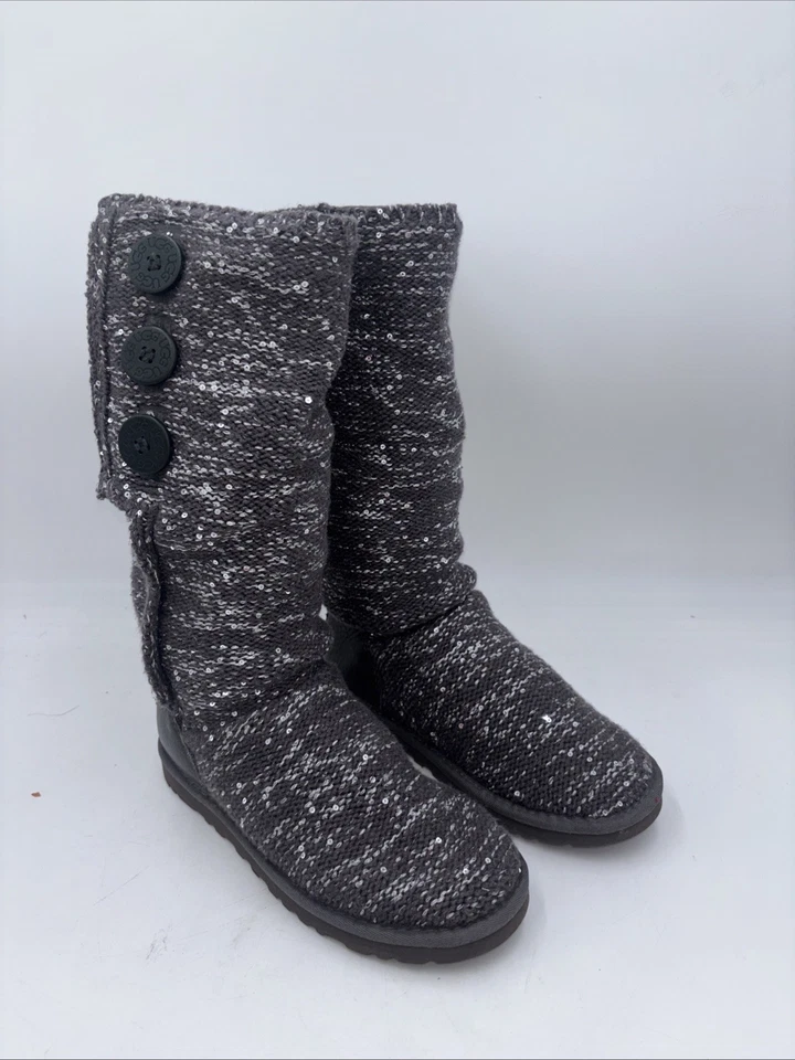 Botas altas de lentejuelas UGG clásicas de punto cardy multicolor talla 6 para mujer Foto 3 de 4