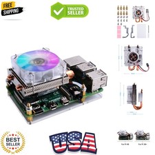 Low-Profile CPU Cooler with RGB PWM Fan  Aluminum Heatsink for Raspberry Pi ...