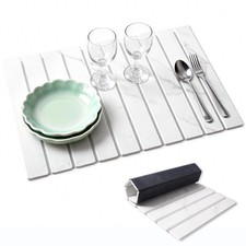 Stone Dish Drying Mat for Kitchen Counter, 24" 16" Foldable Stone Drying Mats, N
