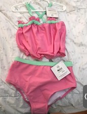 NWT Hanna Andersson Takini Girl Swim Bathing Suit 140 10 Pink Green Preppy Coast