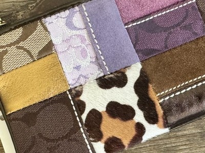 NWT Y2K Vintage RARE Coach Holiday Patchwork Suede Leather Demi