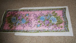 beautiful vintage silk scarf 17 by 43 floral print