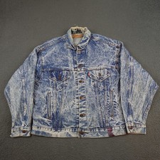 Vintage Levis Jacket Mens Large Denim Acid Wash Trucker Made USA 70507 0219 80s