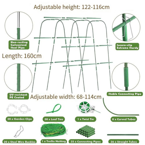 WHATEVER YOU LIKE-U-SHAPE GARDEN TRELLIS FOR CLIMBING PLANTS - GREEN