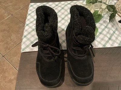 SOREL WATERFALL Black Sz 10 Suede Leather Winter Thinsulate Ultra Boots Women's