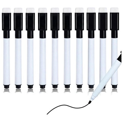 Whiteboard Marker Set 10 St Kinder, Magentisch, Abwischbar, Fein, Schwarz