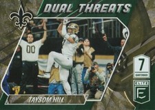 2021 Donruss Elite Taysom Hill #DT1 Dual Threats GREEN Parallel SP Saints 