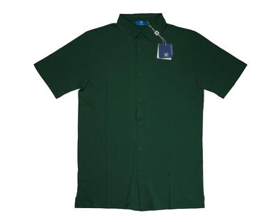 Kired by Kiton $400 NWT Green Crepe Cotton Slim Fit Button Up Shirt (50 IT) M US