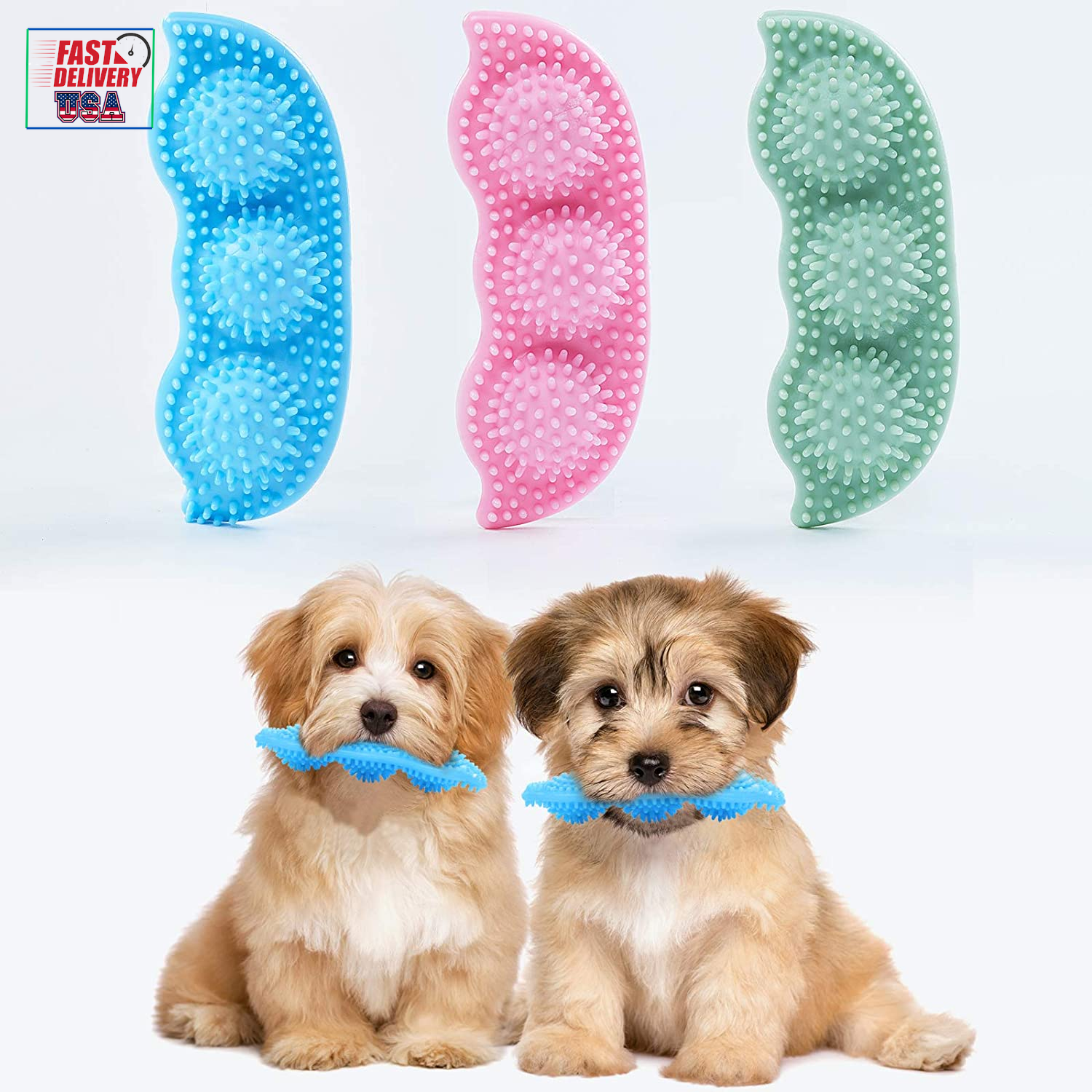 3 Pack Puppy Chew Toys for Teething Puppies, Puppy Teething Toys, 360° Clean Pet
