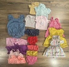 Lot Of 17 Baby Girls Summer Clothes Size 6-12 Months Mixed Brand