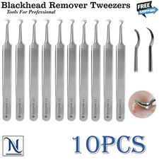 Blackhead Remover Curved Tweezers Set   Acne Pimple Extractor  Blemish Removal
