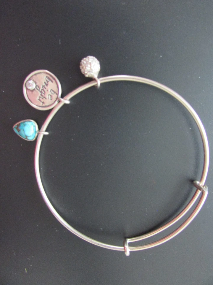 Brazalete ajustable SILPADA B3212 plata esterlina cristal turquesa dije Foto 2 de 4