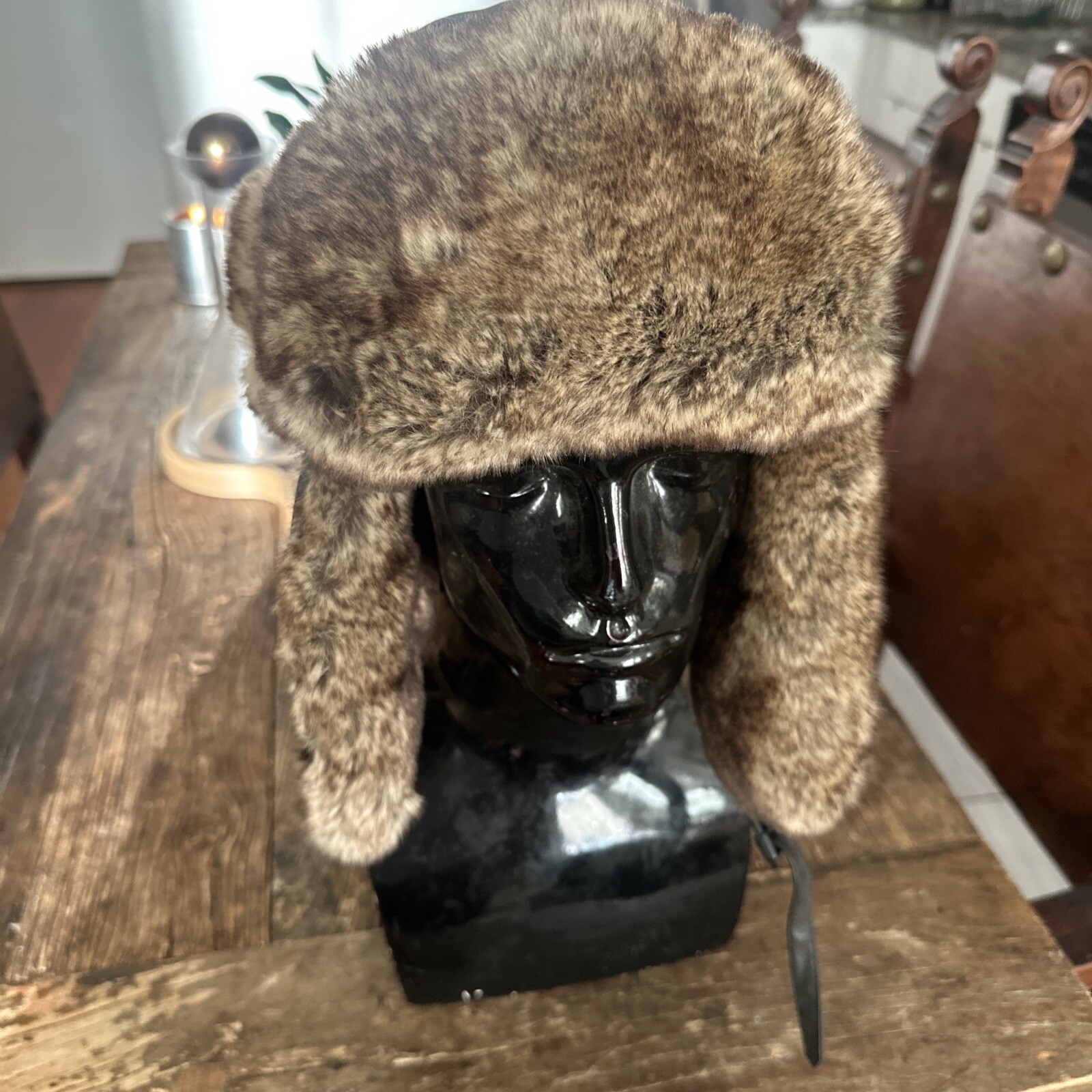 Lethmik Let&rsquo;s Make It Winter Quilted Fur Trapper Hat Brown
