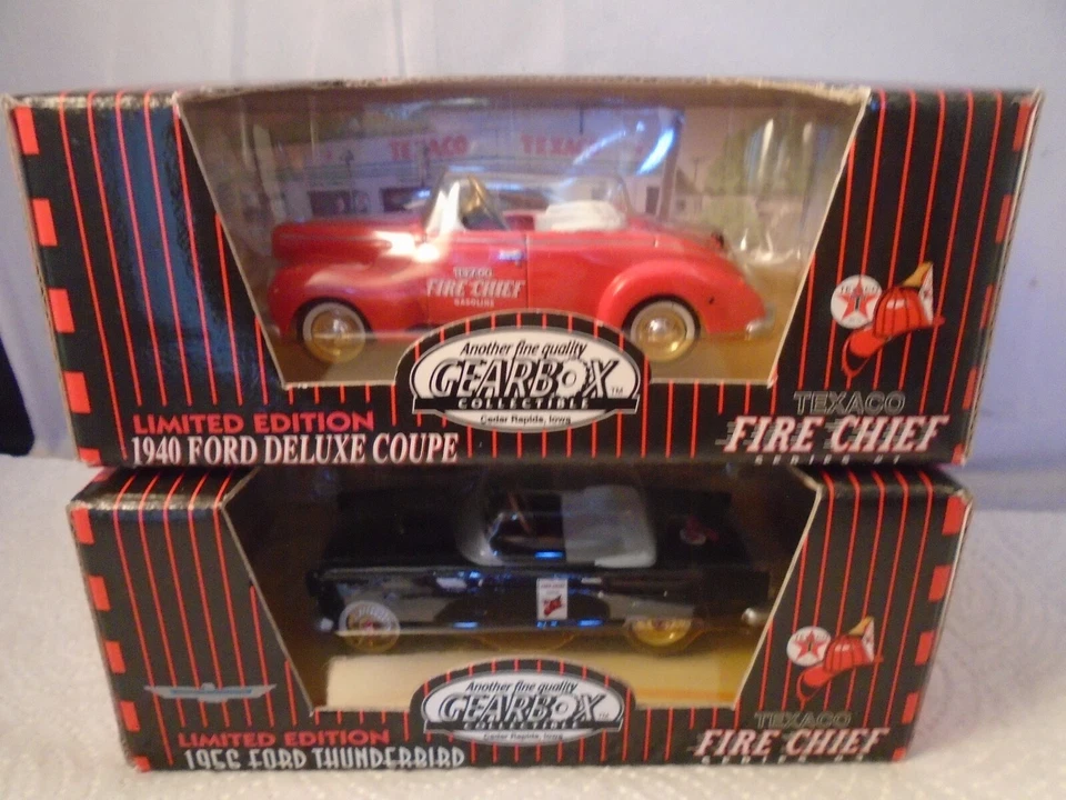 Caja de cambios Texaco Red Fire Chief Ford Deluxe Coupe thunderbird 1940 Caja de cambios Texaco Red Fire Chief Ford Deluxe Coupe