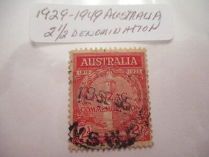 1929-1949 Australia Postage Stamp - 2 1/2 Denomination