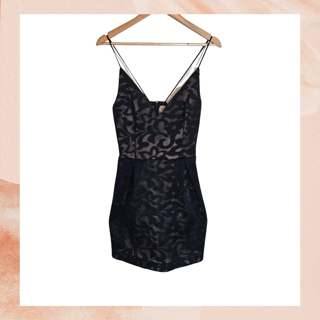 Mystic L.A. Black Mesh Lace Mini Party Dress Size Medium | eBay