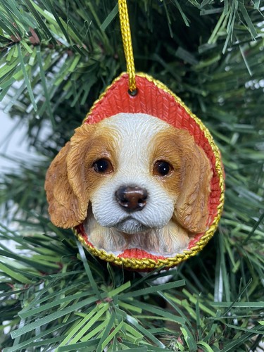 2 x Cavalier Perro Cachorro Navidad Árbol de Navidad Decoración Estatua Decoración del Hogar - Imagen 7 de 8