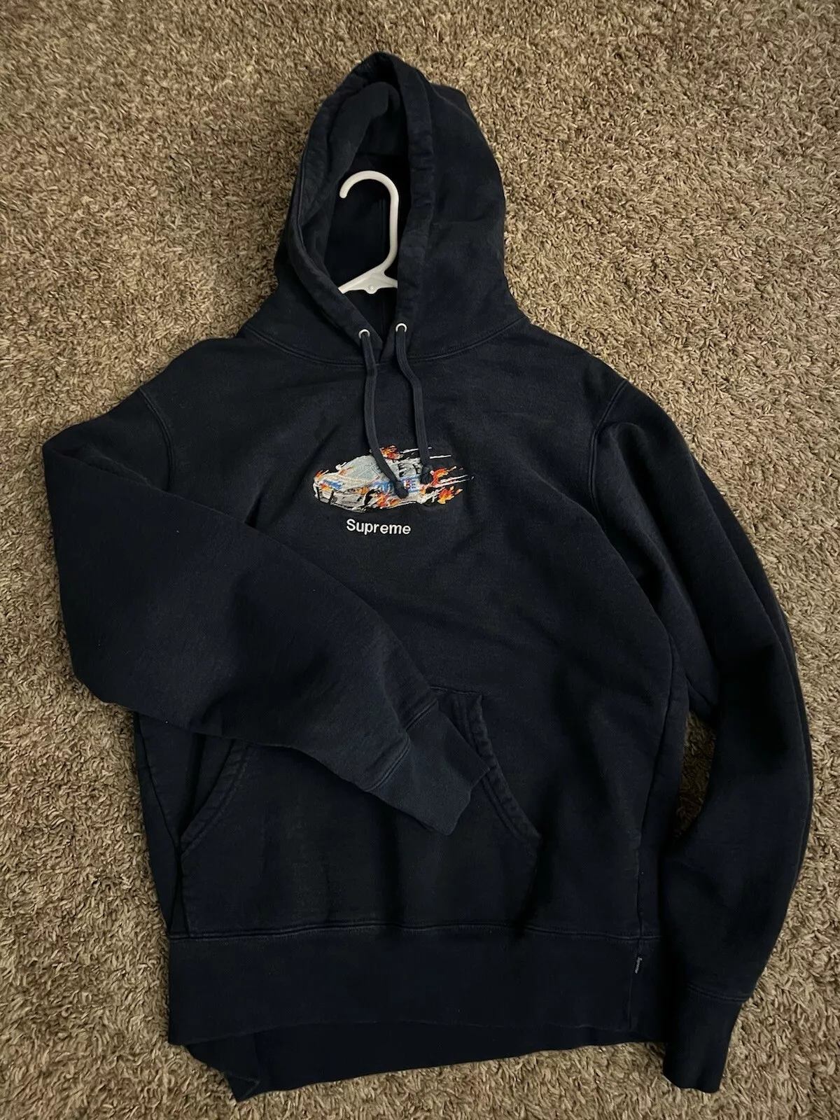 Sweat à capuche voiture Supreme Cop bleu marine moyen