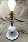 Vintage Fenton White Milk glass Hobnail Lamp