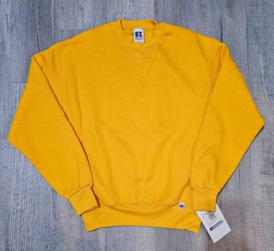 Deadstock NWT Vtg 90s Russell Athletic Gold/Yellow Blank