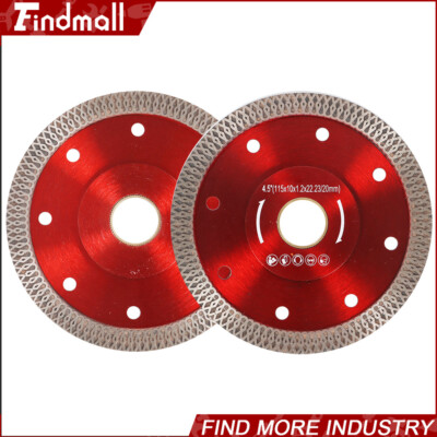 Findmall 2Pack 4.5'' Diamond Porcelain Saw Blade Super Thin Ceramic Cutting Discs