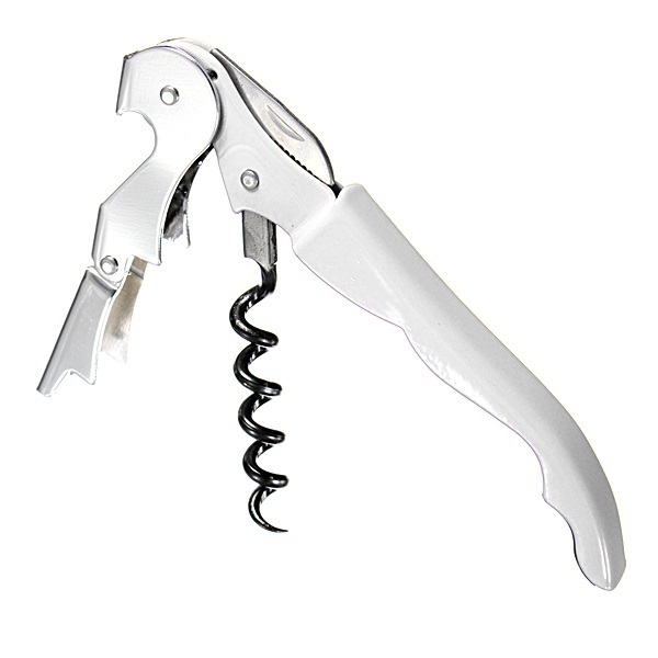 12x WHITE WAITERS CORKSCREW WINE BOTTLE OPENER DOUBLE HINGED STAINLESS