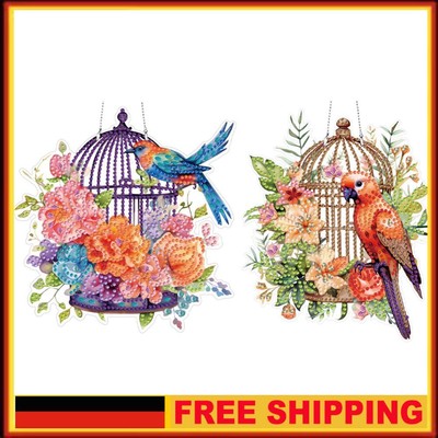 Acrylic Special Shape Flower Cage Diamond Painting Decor for Wall Window DE
