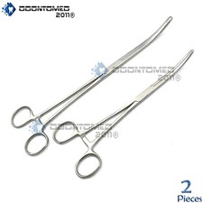 ODM New 2pc Set 8"  10" Curved Hemostat Forceps Locking Clamps Stainless Steel